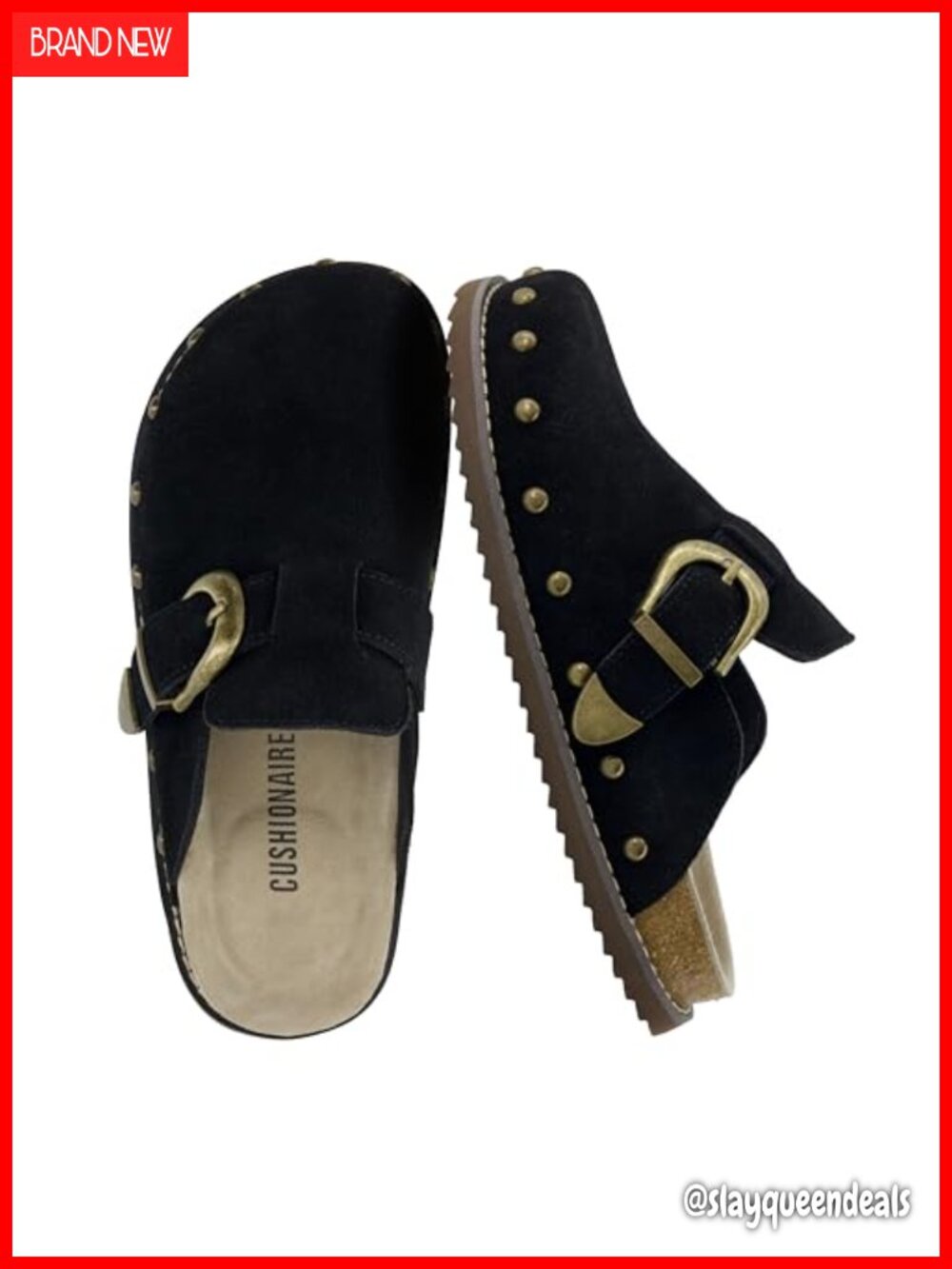 Cushionaire Bronco Mule Clogs Slip On Genuine Suede Shoes for Women
